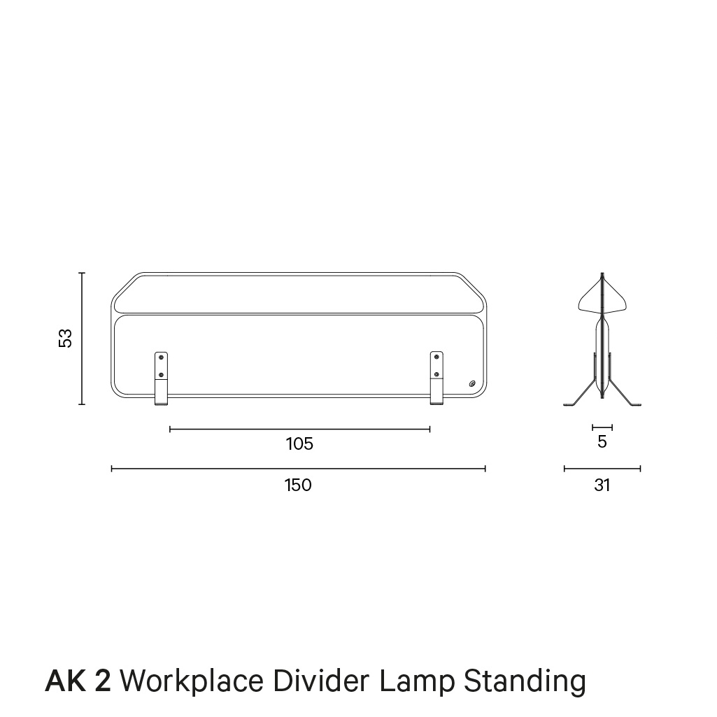 AK 2 Bureauscherm met lamp