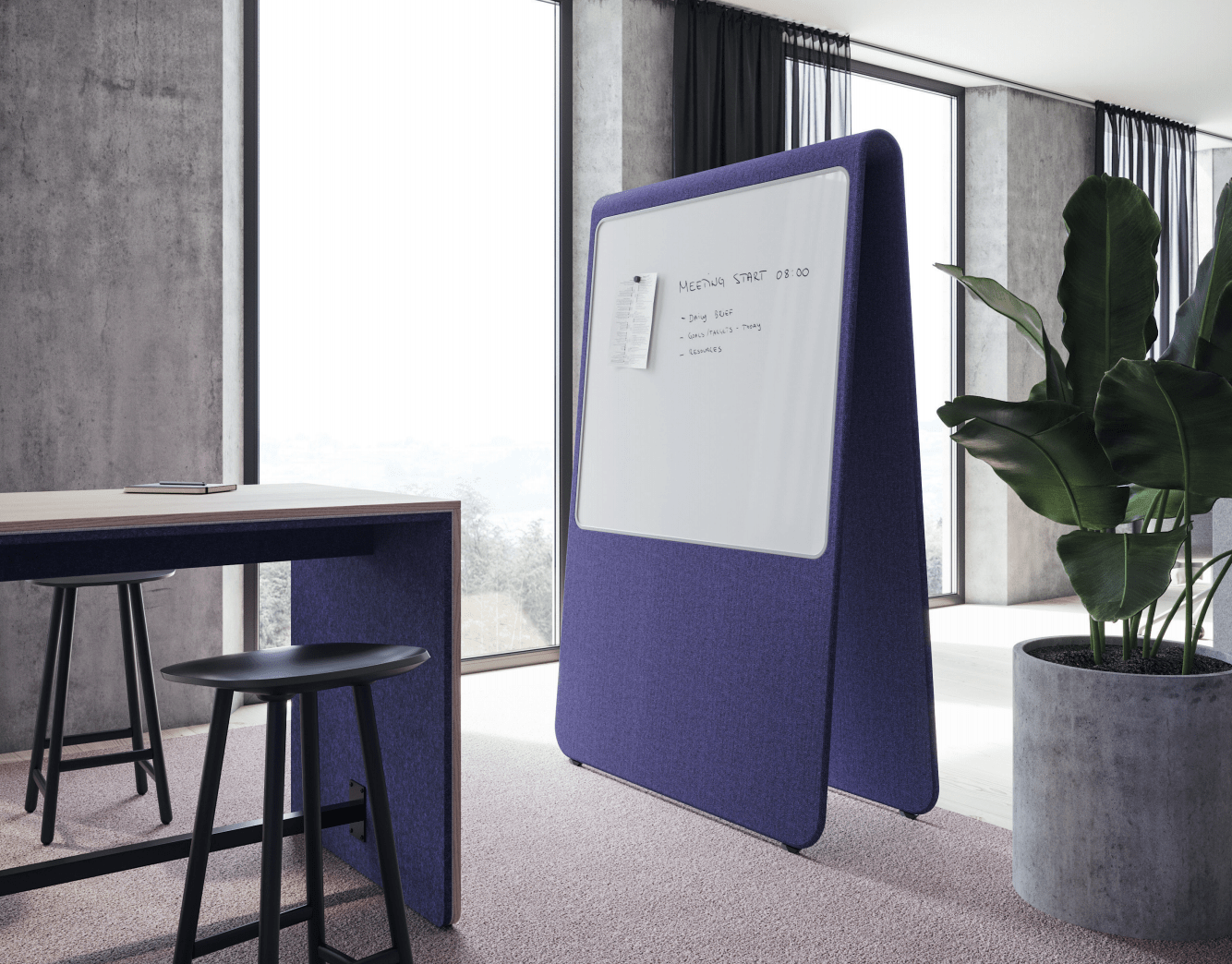 Alp Floor Screen With Integrated Writing Board